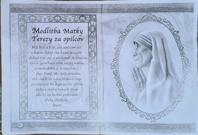 Sila modlitby - Modlitba Matky Terezy za opilcov
