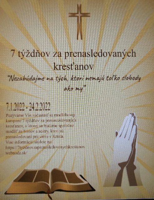 7 týždňov za prenasledovaných kresťanov
