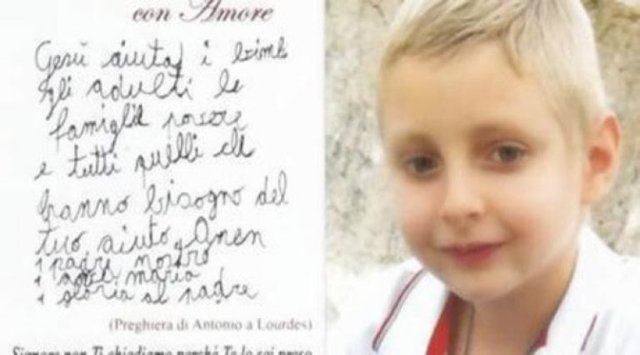 8-ročný Antonio, ktorý zomrel na rakovinu: „Mami, Matka Božia prišla po mňa.”