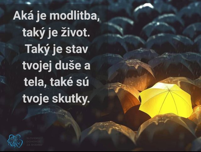 VŠETKO ZAČÍNAJ MODLITBOU, PRETOŽE VŠETKO JE OVOCÍM MODLITBY