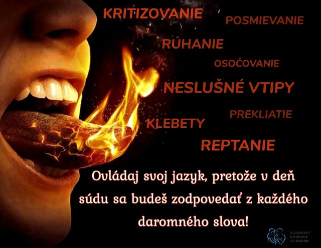 SLOVO MÁ MOC VYTVÁRAŤ DOBRO alebo ZLO