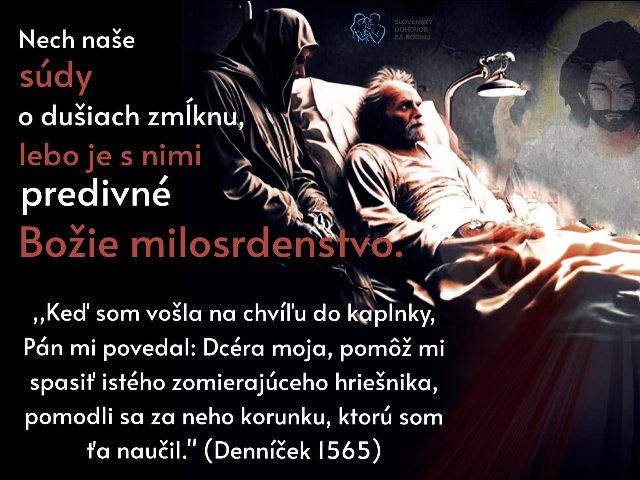 Naliehavé volanie Božieho milosrdenstva - pomoc umierajúcemu