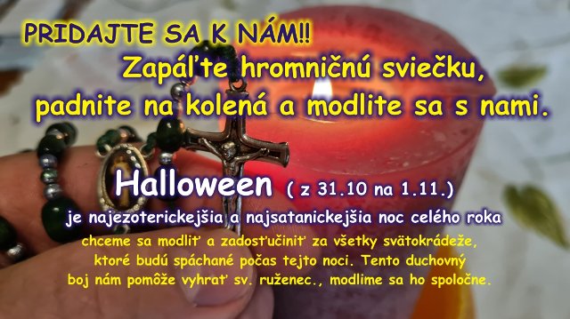 Halloween - oslava diabla - odprosovanie pred Eucharistiou - Pruské 31.10.2025