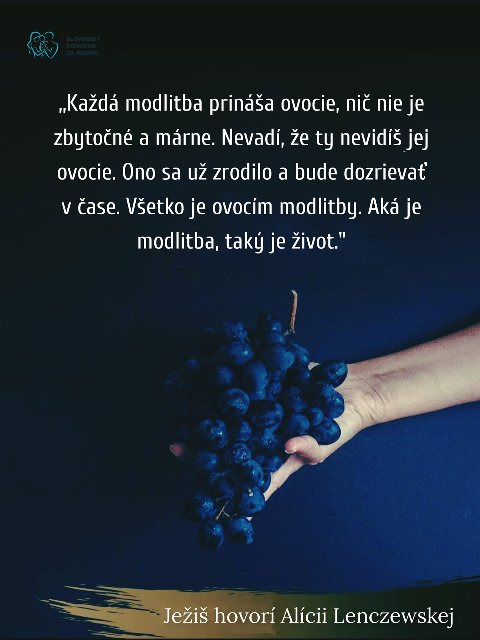 Každá modlitba prináša ovocie