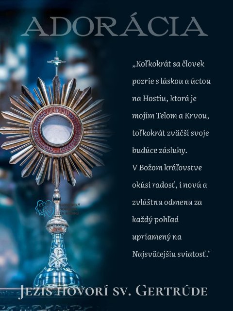 Adorácia, dva pohľady - Kristov a náš