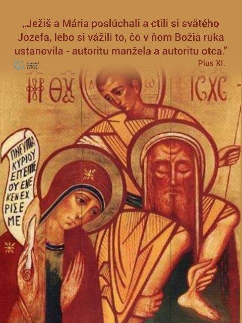 Katechéza ikony SVÄTEJ RODINY z Nazareta alebo SV. JOZEF ako vzor MUŽA, MANŽELA, OTCA