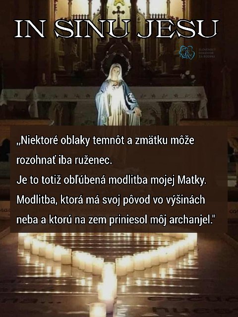 IN SINU JESU - Našim pokladom je ruženec
