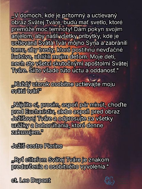 UŽ PRIŠIEL ČAS, ABY SVET SPOZNAL ÚCTU K SVÄTEJ TVÁRI